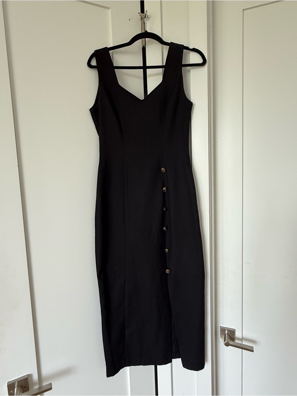Vintage European Midi Dress with Side Buttons